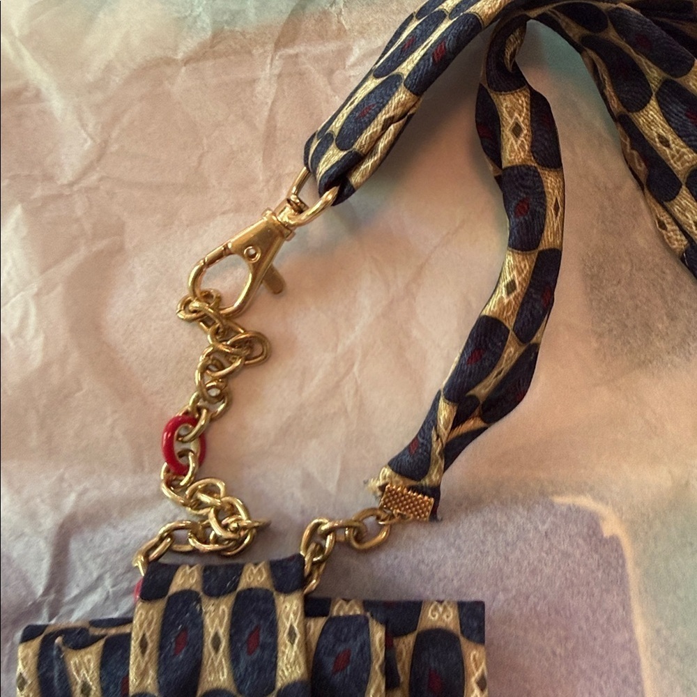 Silk Tie Upcycled Jabot Necklace Vintage Jewellery Embellishments - Picture 12 of 14
